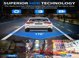 Three-camera dash cam C309, equipped with dual fronts, an interior and a reversing V1105-YAXCJLY-01