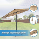 9FT Patio Umbrella Outdoor Garden Table Umbrella with 8 Sturdy Ribs V63-834241