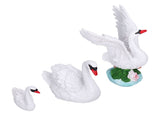 3pcs Resin Swan Ornaments Simulation Decorative Swan Figurine for Miniature Garden Home V1294-YM0715-3111210390811