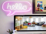 HELLO Letters LED Neon Light Wall Hanging Sign for Bar Bedroom Living Room V1294-YM0901-3119200023311