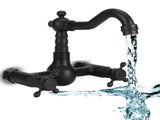 Copper Wall Mounted Bathroom Faucet Dual Handles Bathtub Hot Cold Water Mixer TapB Type Gourd Shaped V1294-YM0901-3112200107012