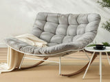 Gardeon Outdoor Rocking Chair Furniture Papasan Recliner Garden Patio Lounge Setting White ODF-ROCK-ST-WH