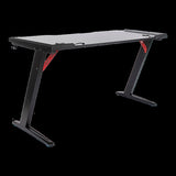 LED Gaming Desk Computer Table with Cup Holder Headphone Hook Cable Hole V63-840391