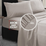 4pc 1000 Thread Count Cotton Rich King Bed Sheet Gift Pack CVC Microfibre Blend in Silver CVC-10KS-SL