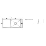 960x450mm Handmade Stainless Steel Undermount / Topmount Kitchen Sink with Waste V63-770045