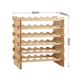 Artiss 36 Bottle Wooden Wine Rack 6 Tier Modular Wine Display Storage Stand Freestanding Holder WR-AC-STA-36B-NT