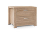 Artiss Bedside Table 2 Drawers - MAXI Pine FURNI-N-MAXI-BS01-WD