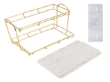 Bathroom Storage Rack Gold White 2 Tier Makeup Shelf Humanized Structure Anti Slip Counter Organizer V1294-YM0703-3112230011312