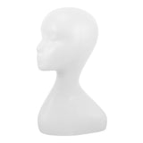 White PE Women Mannequin Head Wig Hat Scarf Display Abstract Long Neck Classic Style V1366-AZ2-W-22173