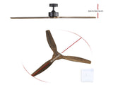 Devanti 52'' Ceiling Fan AC Motor 3 Blades w/Remote - Dark Wood CF-B-52-NL-142-DW