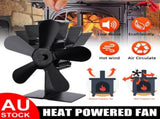 Wood Heater Fan Eco Heat Powered Self-Powered Silent for Fireplace Stove Burner V201-W11341831