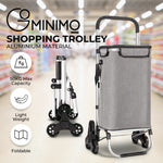 GOMINIMO Foldable Aluminum Shopping Trolley Cart with Tri-Wheel V227-3720262003580