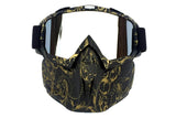 Outdoor Sport Goggles Ski Snowmobile Face Mask with Sun Glasses - Bronze and Black V1308-DSZKI-97-1