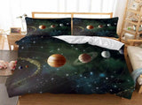 Galaxy Orbit Planets Quilt / Doona / Duvet Cover set V745-AQ043799Q3