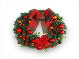 Christmas Wreath for Door Wreaths Garland Red Bow Wreath Pendant Tree Berry Ball Winter Front Door V1370-AZ4-03935
