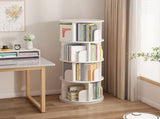 4 Tier Rotating Bookshelf PVC Freestanding Corner Rack Bookcase Multifunctional Spinning 360 Storage V985-ROTATINGBOOKSHELF
