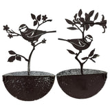 Set 2 Assorted Colourful Bird Wall Planters 24x40cm V637-71640PLN