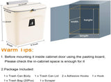 Hanging Kitchen Compost Bin with Lid for Cabinet Door or Wall, No-Drill Adhesive Mount, Odor-Proof & V1107-CS-GBSLJTM