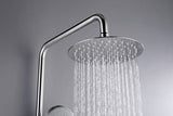 2023 Brushed Nickel Solid Stainless Steel 304 made shower set w diverter 200 mm head sprayer hand V549-NICKELSHOWERSET