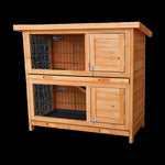 Large Rabbit Hutch with BASE Chicken Coop 2 Storey Guinea Pig Pet Cage House V63-840521