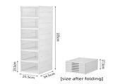 Transparent Brown 6-Layer Foldable Shoe Storage Tower with Transparent Display Panel & Back V888-ELOSUNG45713