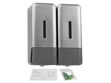 2 Chamber Shower Soap Dispenser Wall Mounted Shampoo Dispenser for Bathroom Hotel 250ml Per Bottle V1294-YM0901-3112250030512