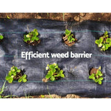 Instahut 1.83x100m Weed Mat Woven Fabric Weed Mat Control Matting Garden Plant WD-B-183X100-BK