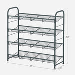 SONGMICS 4-Tier Shoe Rack Storage 16 Pairs Organizer Gray V227-8498402104080