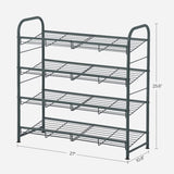 SONGMICS 4-Tier Shoe Rack Storage 16 Pairs Organizer Gray V227-8498402104080