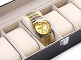 6 Watch Box Luxury Storage Case, Black, compatible with Urbox V1237-ZY-506-0240