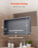 VEVOR Shower Niche, 33.0 x 63.5 x 10.2 cm Recessed Wall Niche, Heavy-duty Stainless Steel Modern V952-BXGLYBKHS1C1QL8XL001V0