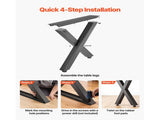 Table Legs, 750 x 600 mm Steel Furniture Legs, Modular Design, Easy Assembly, 1000 kg Max V952-ZTCFKXX2824IDAGR1001V0