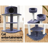 i.Pet Cat Tree 126cm Tower Scratching Post Scratcher Condo Trees House Grey PET-CAT-WT01-GR