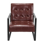 Artiss Armchair Lounge Chair Accent Chairs PU Leather Sofa Brown Metal Frame UPHO-C-ARM-01-PU-BR