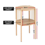 Artiss Coffee Table 2-Tier Round Wood FUR-Z-COF-01-WD