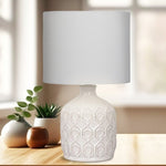 Sarantino Patterned Ceramic Table Lamp in Cream LMP-MLM-4504