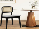 Levede Dining Chair Wood Rattan Armless Black x6 CH1144-2-BKX3