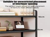 Double Tier Desktop Storage Shelf Desk Organizer for Books and Office Supplies - Wooden Tiered Shelf V1366-AZ2-W-11978
