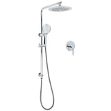 Chrome 9" Plastic Rain Shower Head 3 Modes Handheld Rose Slide Rail Diverter Mixer Set V1233-C4902B22HR003M4CSR0901KRD201CR