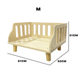 Solid Wood Pet Cat Dog Bed Wooden Puppy Home Bed Pet Supply M Sizes w/Pillows V488-PCPBP-M