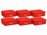 6x Italplast Eazi Fold A3 Paper Document Storage Boxes in Red V563-I541RED-6PCS