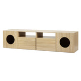 Artiss 185CM TV Unit with Cat House Storage Cabinet Pine FURNI-N-TV180-CAT-WD-AB