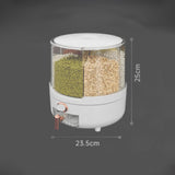 360 Degree Rotating Grain Dispenser Box PP Plastic Kitchen Storage Container for Rice and Beans V1294-YM0626-3118230011211