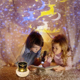 Rotating Star Projection Night Light 21 Films Bedroom Plug In Decorative Atmosphere Lamp V1263-JX-7727