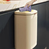 8L Wall Mounted Press Rubbish Bin, Slim Under Sink Hanging Waste Bin, Press Lid Trash Can for V1265-YY-270