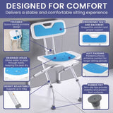 Orthonica Compact & Foldable Shower Chair w/Height Adjustable Aluminium Frame Non Slip Feet HDP SHC-MAS-ALU-54L