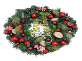 Artificial Christmas Wreath for Front Door Pine Needle Red Candy Christmas Garland Decorations for V1294-YM0512-3115220134411