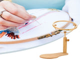 Embroidery Stand Hoop Wood Embroidery & Cross Stitch Hoop Ring Frame Adjustable Sewing Tools S V1294-YM0722-JY03976-01