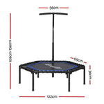 48inch Everfit Trampoline Fitness Trampoline Rebounder TRAMPO-C-MINI48-HEX-BLBK