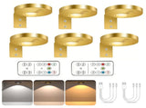 Rechargeable Picture Lights, 6 Pack Gold Wireless Art Lights with Remote and Touch Control, 3 Colour V1171-CC-BOM001350